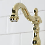 English Country KS7972AX Two-Handle 3-Hole Deck Mount Bridge Bathroom Faucet with Brass Pop-Up, Polished Brass