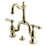 Heirloom KS7972BAL Two-Handle 3-Hole Deck Mount Bridge Bathroom Faucet with Brass Pop-Up, Polished Brass