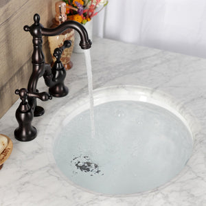 English Country KS7975AL Two-Handle 3-Hole Deck Mount Bridge Bathroom Faucet with Brass Pop-Up, Oil Rubbed Bronze