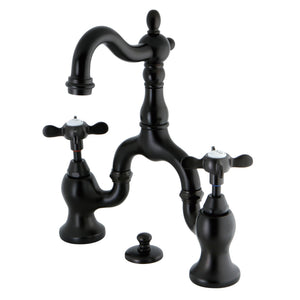 Essex KS7975BEX Two-Handle 3-Hole Deck Mount Bridge Bathroom Faucet with Brass Pop-Up, Oil Rubbed Bronze