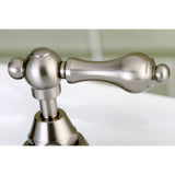 English Country KS7978AL Two-Handle 3-Hole Deck Mount Bridge Bathroom Faucet with Brass Pop-Up, Brushed Nickel