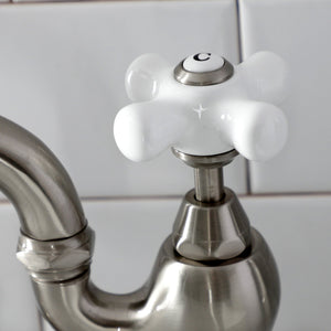 English Country KS7978PX Two-Handle 3-Hole Deck Mount Bridge Bathroom Faucet with Brass Pop-Up, Brushed Nickel