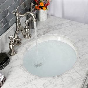 Tudor KS7978TAL Two-Handle 3-Hole Deck Mount Bridge Bathroom Faucet with Brass Pop-Up, Brushed Nickel