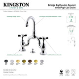 Essex KS7991BEX Two-Handle 3-Hole Deck Mount Bridge Bathroom Faucet with Brass Pop-Up, Polished Chrome