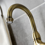 Bel-Air KS7993BPL Two-Handle 3-Hole Deck Mount Bridge Bathroom Faucet with Brass Pop-Up, Antique Brass