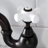 English Country KS7995PX Two-Handle 3-Hole Deck Mount Bridge Bathroom Faucet with Brass Pop-Up, Oil Rubbed Bronze