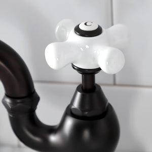 English Country KS7995PX Two-Handle 3-Hole Deck Mount Bridge Bathroom Faucet with Brass Pop-Up, Oil Rubbed Bronze