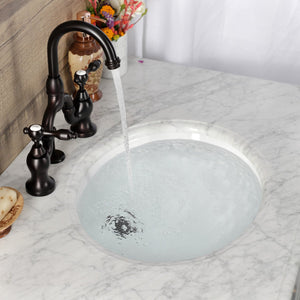 Tudor KS7995TAL Two-Handle 3-Hole Deck Mount Bridge Bathroom Faucet with Brass Pop-Up, Oil Rubbed Bronze