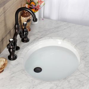 Tudor KS7995TAL Two-Handle 3-Hole Deck Mount Bridge Bathroom Faucet with Brass Pop-Up, Oil Rubbed Bronze