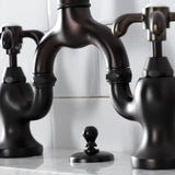 French Country KS7995TX Two-Handle 3-Hole Deck Mount Bridge Bathroom Faucet with Brass Pop-Up, Oil Rubbed Bronze