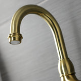 English Country KS7997AL Two-Handle 3-Hole Deck Mount Bridge Bathroom Faucet with Brass Pop-Up, Brushed Brass
