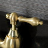 English Country KS7997AL Two-Handle 3-Hole Deck Mount Bridge Bathroom Faucet with Brass Pop-Up, Brushed Brass