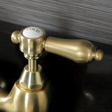 Heirloom KS7997BAL Two-Handle 3-Hole Deck Mount Bridge Bathroom Faucet with Brass Pop-Up, Brushed Brass