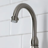 English Country KS7998PX Two-Handle 3-Hole Deck Mount Bridge Bathroom Faucet with Brass Pop-Up, Brushed Nickel