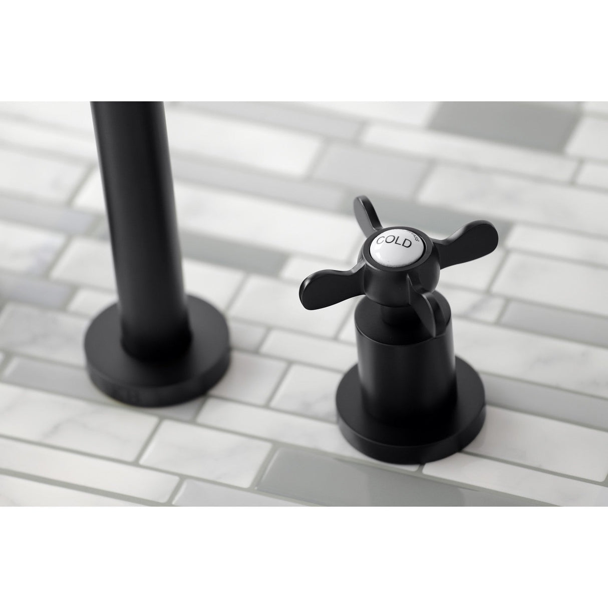 Essex KS8020BEX Two-Handle 3-Hole Wall Mount Roman Tub Faucet, Matte Black