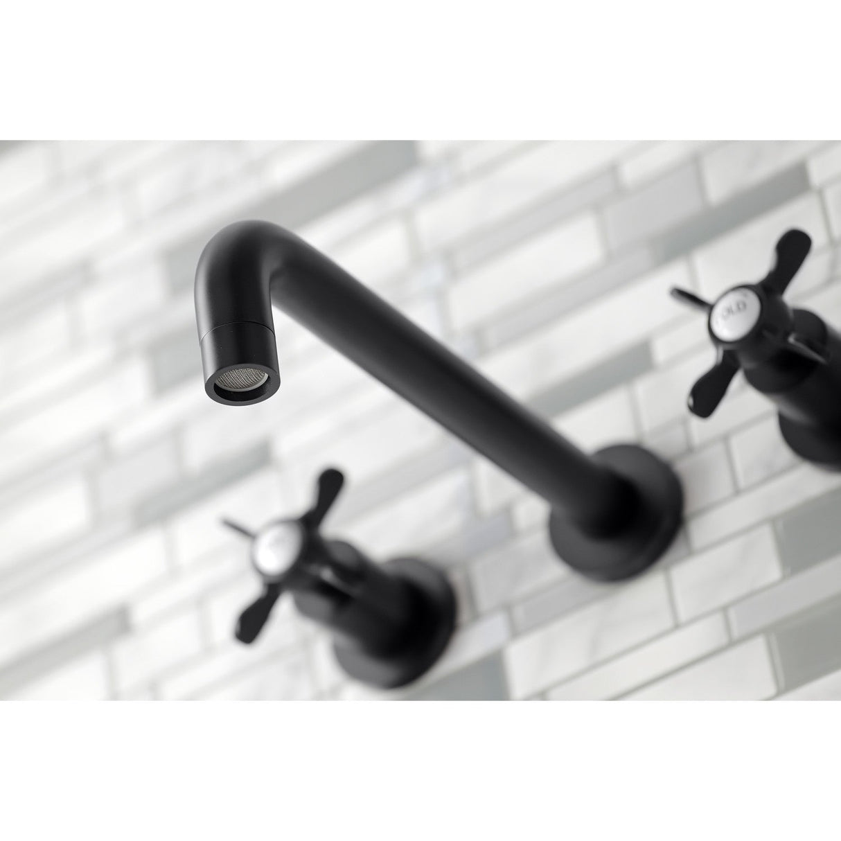 Essex KS8020BEX Two-Handle 3-Hole Wall Mount Roman Tub Faucet, Matte Black