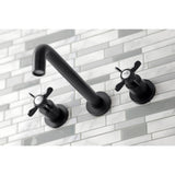 Essex KS8020BEX Two-Handle 3-Hole Wall Mount Roman Tub Faucet, Matte Black