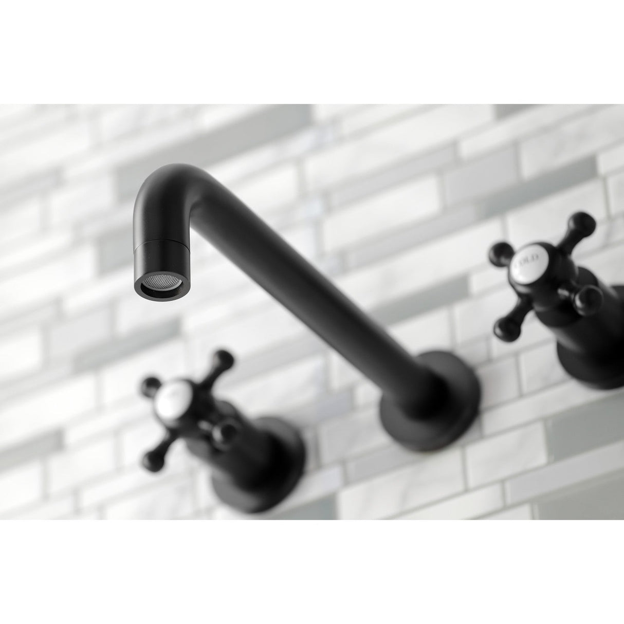 Metropolitan KS8020BX Two-Handle 3-Hole Wall Mount Roman Tub Faucet, Matte Black