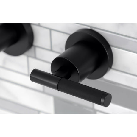 Kaiser KS8020CKL Two-Handle 3-Hole Wall Mount Roman Tub Faucet, Matte Black