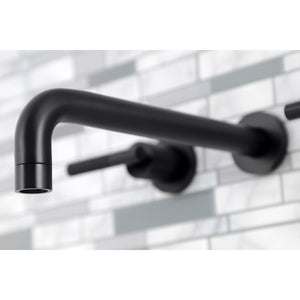 Kaiser KS8020CKL Two-Handle 3-Hole Wall Mount Roman Tub Faucet, Matte Black