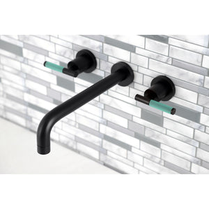 Kaiser KS8020CKL Two-Handle 3-Hole Wall Mount Roman Tub Faucet, Matte Black