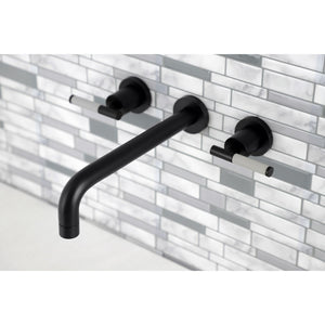 Kaiser KS8020CKL Two-Handle 3-Hole Wall Mount Roman Tub Faucet, Matte Black