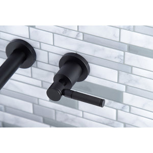 Kaiser KS8020DKL Two-Handle 3-Hole Wall Mount Roman Tub Faucet, Matte Black