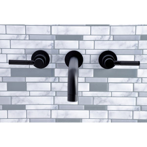 Kaiser KS8020DKL Two-Handle 3-Hole Wall Mount Roman Tub Faucet, Matte Black