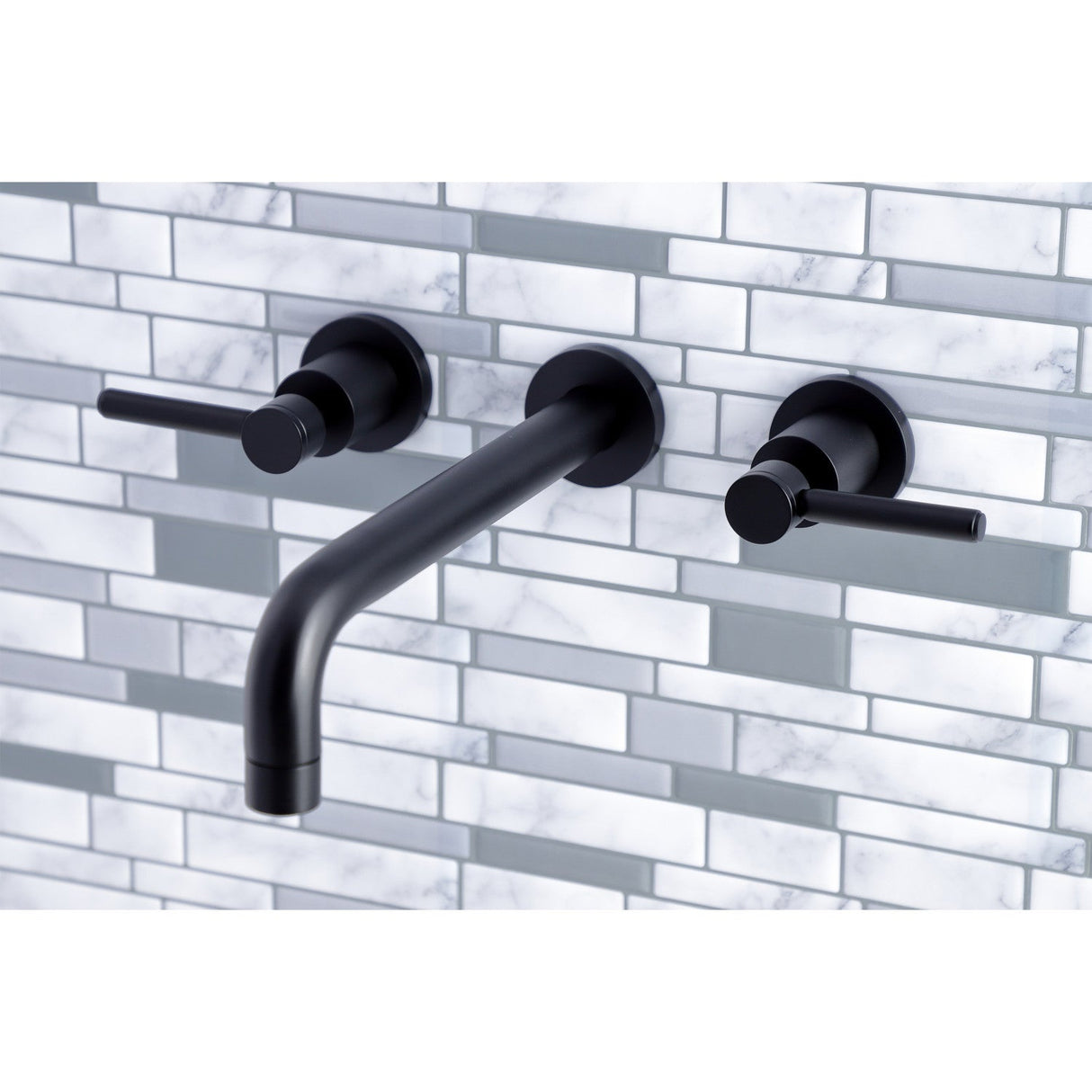 Concord KS8020DL Two-Handle 3-Hole Wall Mount Roman Tub Faucet, Matte Black