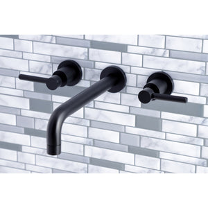 Concord KS8020DL Two-Handle 3-Hole Wall Mount Roman Tub Faucet, Matte Black