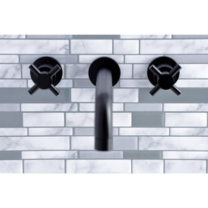 Concord KS8020DX Two-Handle 3-Hole Wall Mount Roman Tub Faucet, Matte Black