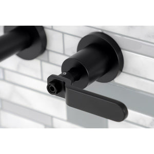 Whitaker KS8020KL Two-Handle 3-Hole Wall Mount Roman Tub Faucet, Matte Black