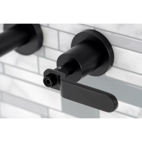 Whitaker KS8020KL Two-Handle 3-Hole Wall Mount Roman Tub Faucet, Matte Black