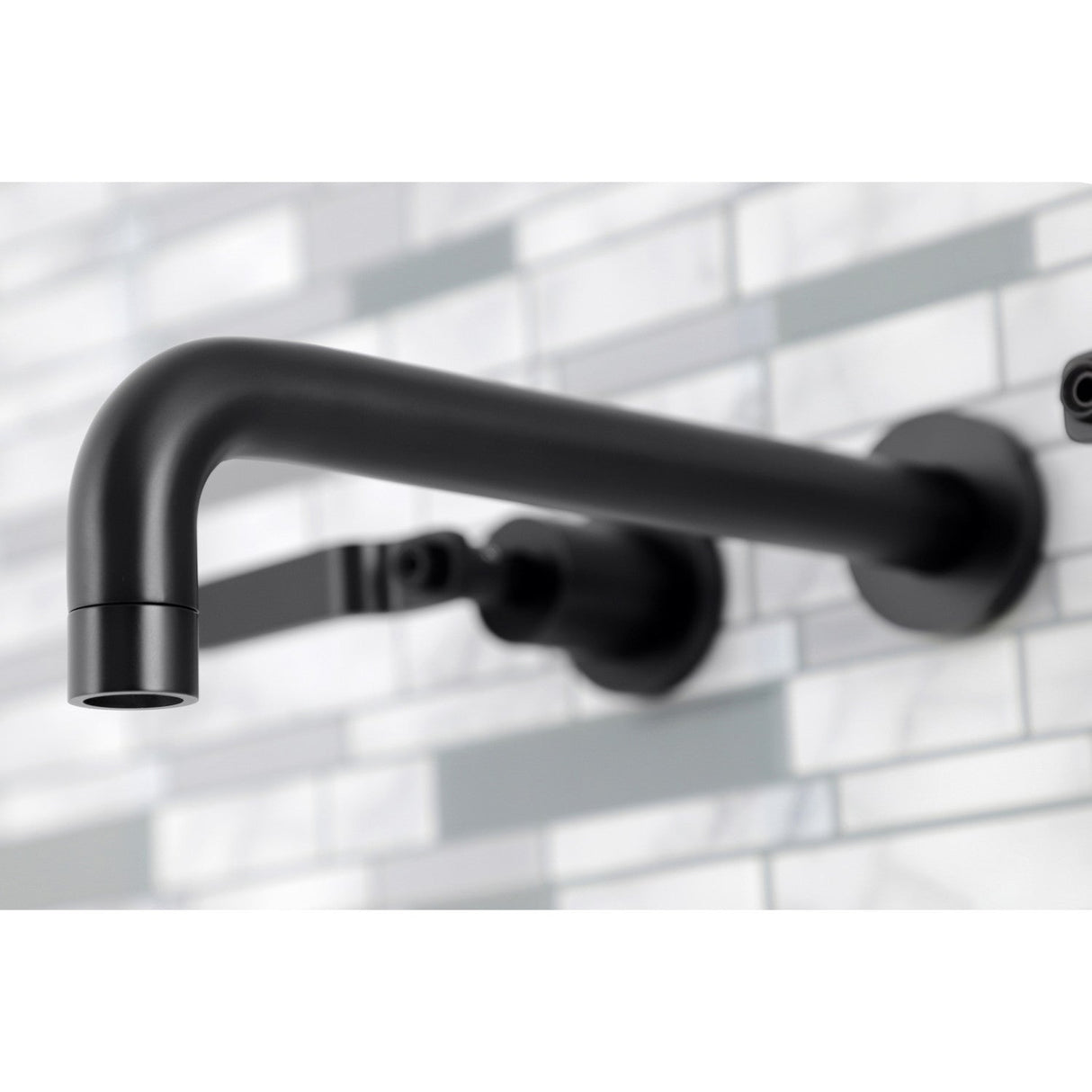 Whitaker KS8020KL Two-Handle 3-Hole Wall Mount Roman Tub Faucet, Matte Black