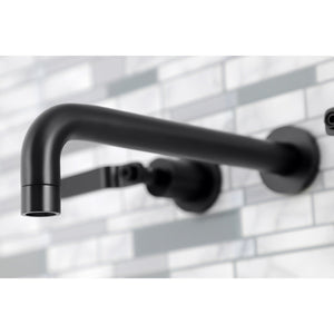 Whitaker KS8020KL Two-Handle 3-Hole Wall Mount Roman Tub Faucet, Matte Black