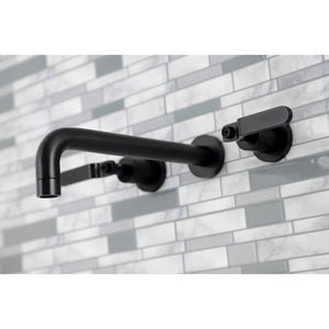 Whitaker KS8020KL Two-Handle 3-Hole Wall Mount Roman Tub Faucet, Matte Black
