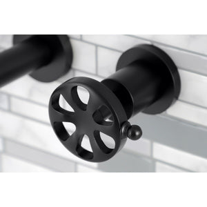 Belknap KS8020RX Two-Handle 3-Hole Wall Mount Roman Tub Faucet, Matte Black