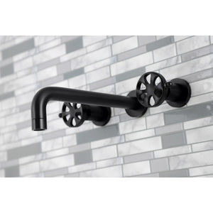 Belknap KS8020RX Two-Handle 3-Hole Wall Mount Roman Tub Faucet, Matte Black