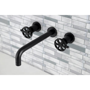 Belknap KS8020RX Two-Handle 3-Hole Wall Mount Roman Tub Faucet, Matte Black
