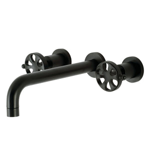 Belknap KS8020RX Two-Handle 3-Hole Wall Mount Roman Tub Faucet, Matte Black