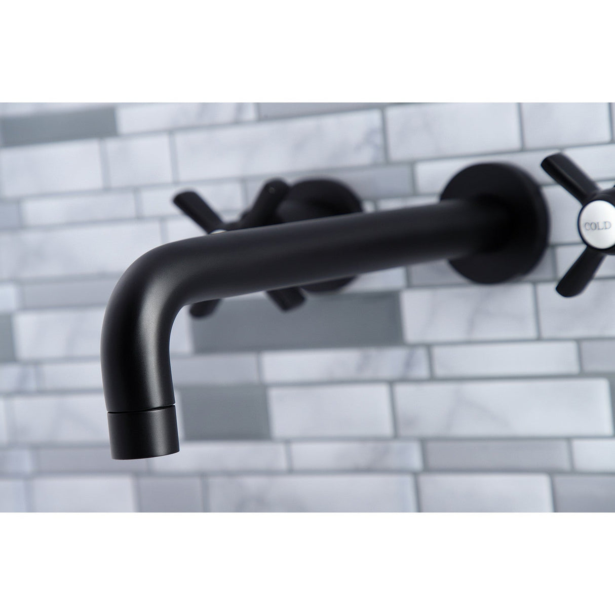 Millennium KS8020ZX Two-Handle 3-Hole Wall Mount Roman Tub Faucet, Matte Black