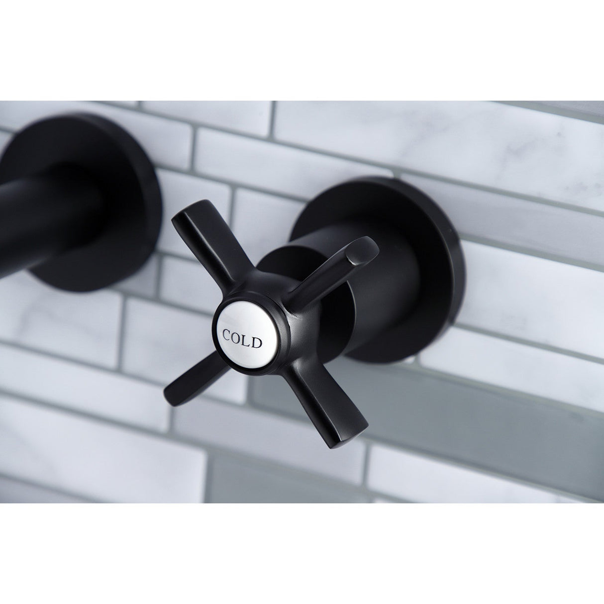 Millennium KS8020ZX Two-Handle 3-Hole Wall Mount Roman Tub Faucet, Matte Black