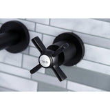 Millennium KS8020ZX Two-Handle 3-Hole Wall Mount Roman Tub Faucet, Matte Black