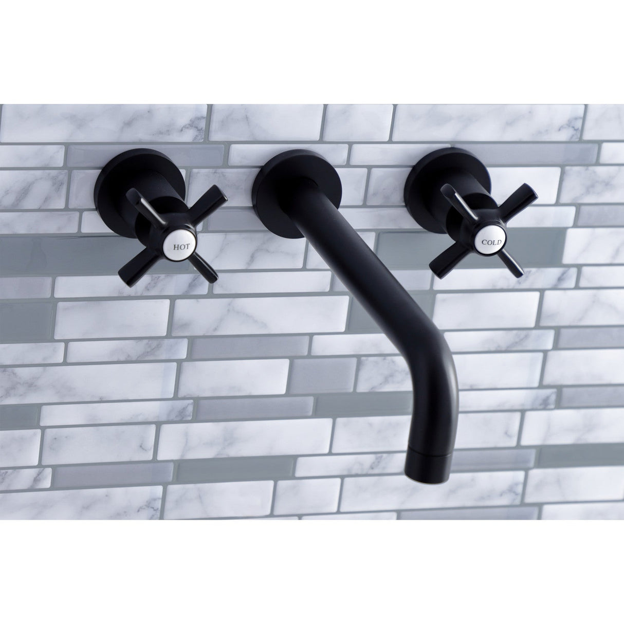 Millennium KS8020ZX Two-Handle 3-Hole Wall Mount Roman Tub Faucet, Matte Black