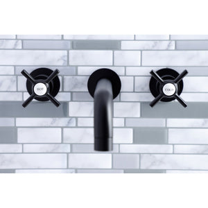 Millennium KS8020ZX Two-Handle 3-Hole Wall Mount Roman Tub Faucet, Matte Black