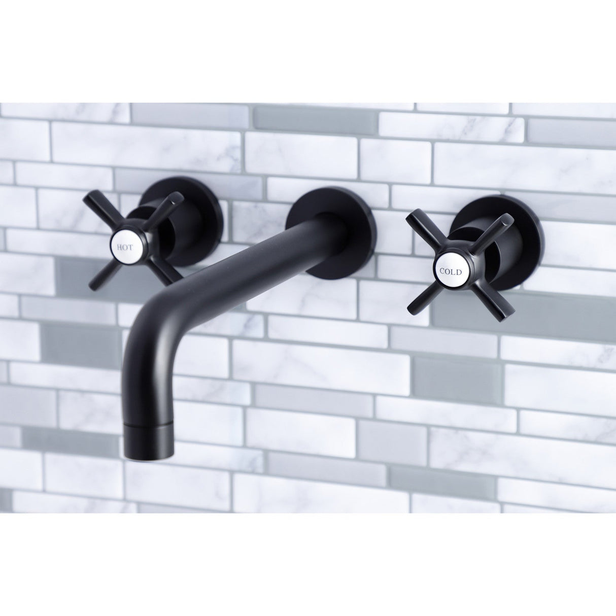 Millennium KS8020ZX Two-Handle 3-Hole Wall Mount Roman Tub Faucet, Matte Black