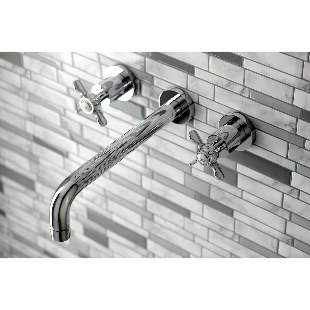 Essex KS8021BEX Two-Handle 3-Hole Wall Mount Roman Tub Faucet, Polished Chrome