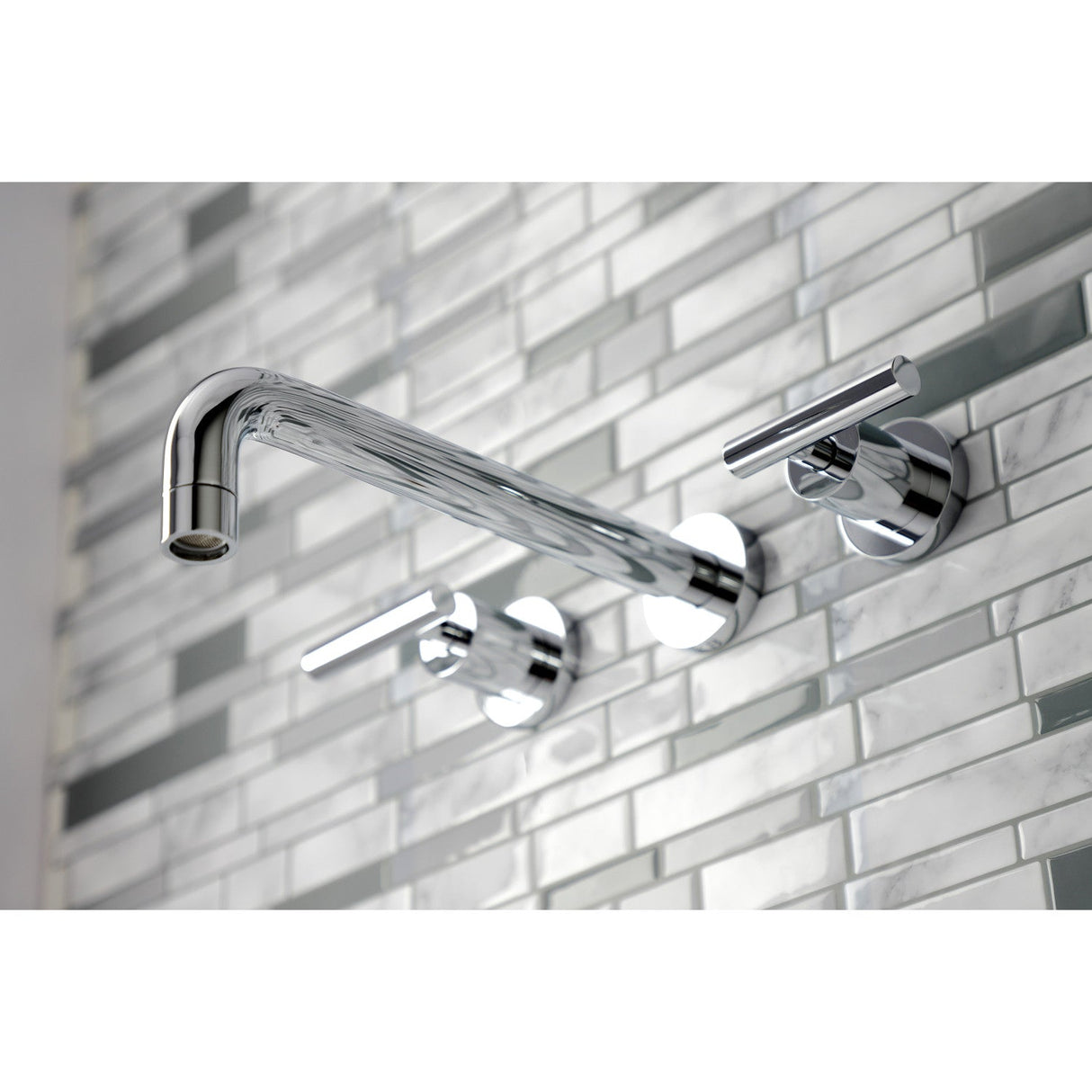Manhattan KS8021CML Two-Handle 3-Hole Wall Mount Roman Tub Faucet, Polished Chrome