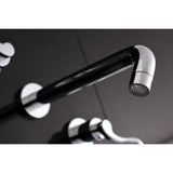 NuWave KS8021DFL Two-Handle 3-Hole Wall Mount Roman Tub Faucet, Polished Chrome