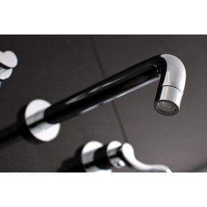 NuWave KS8021DFL Two-Handle 3-Hole Wall Mount Roman Tub Faucet, Polished Chrome